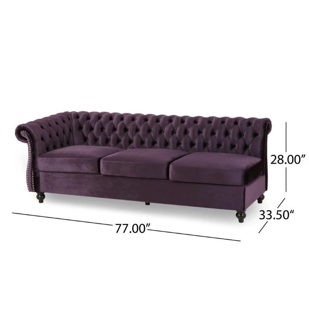 7 Seat Velvet Tufted Chesterfield Sectional V650952