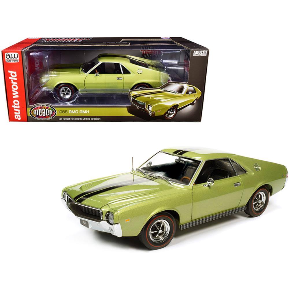 1968 AMC AMX Hardtop Light Green Metallic with Black Stripes Muscle Car Y951
