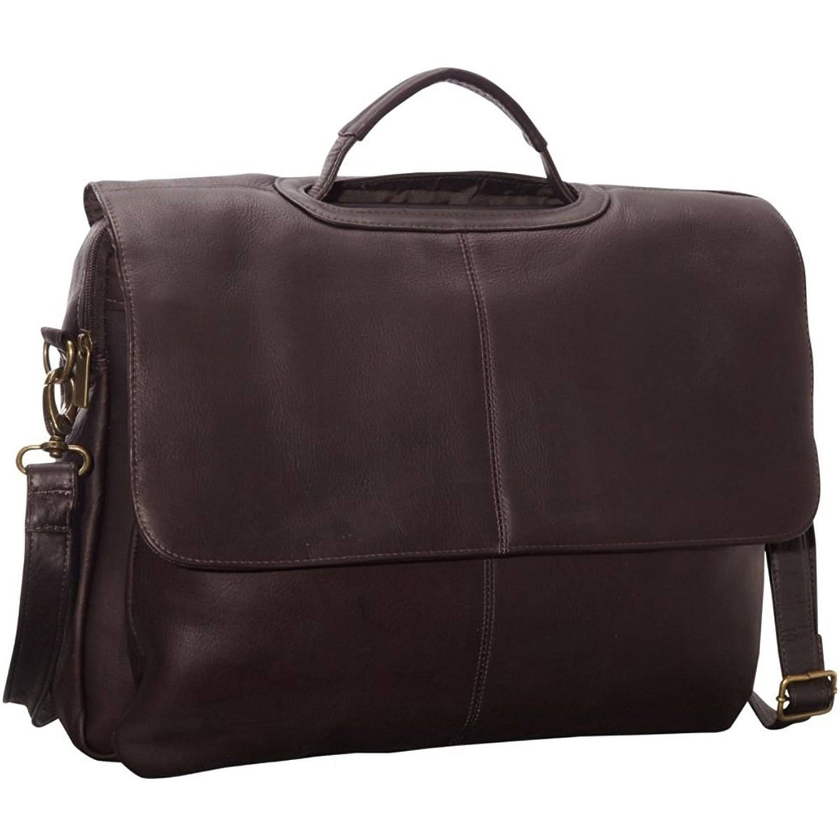 Leather Flap Over Computer Brief C757320