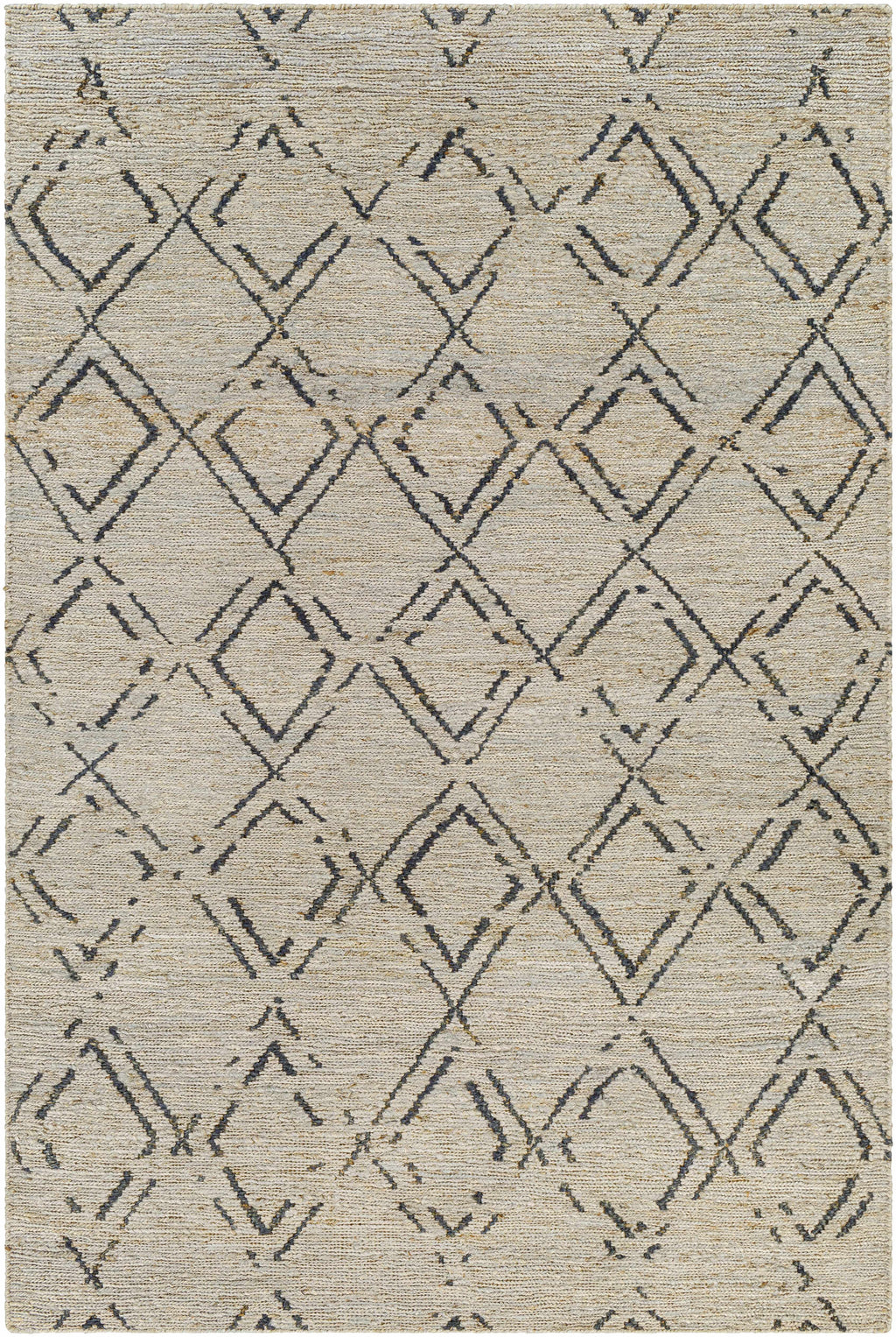 Black Gray 2' x 3' Jute Area Rug X240620