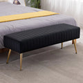 44 Inch Velvet Ottoman Bench with Gold Legs O3150