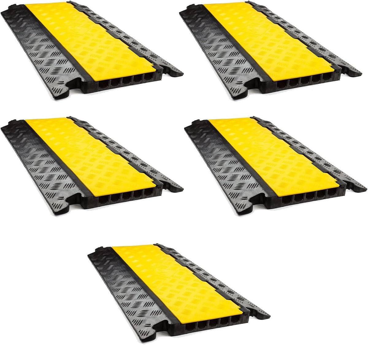 5 Channel Rubber Cable Protector Ramp, Qty:2 Y216971