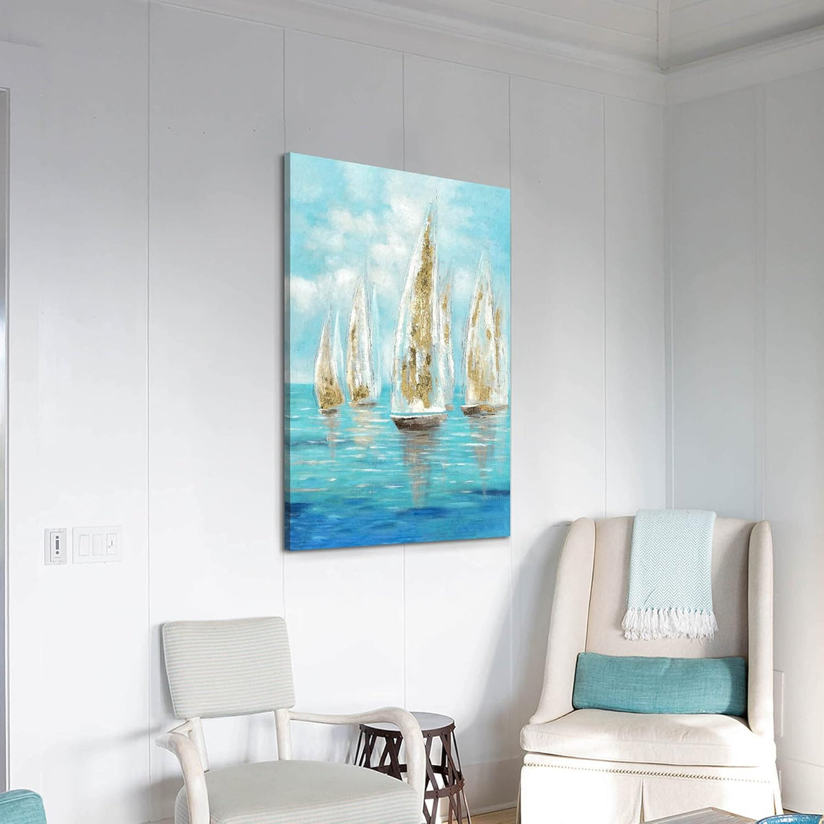 36 x 24 Hand-Painted Textured Canvas Wall Art Z3111