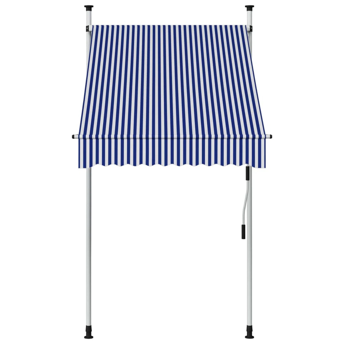 Manual Retractable Awning 39.4" Blue and White Stripes C9941