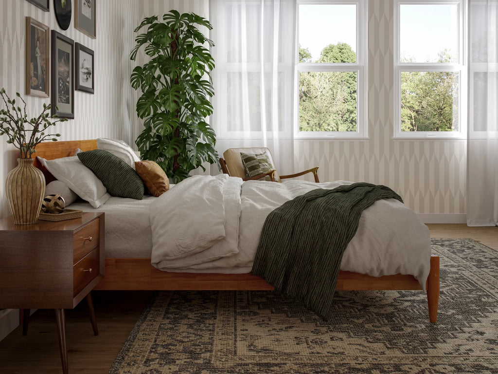 Solid Wood Low Profile Platform Bed B1113
