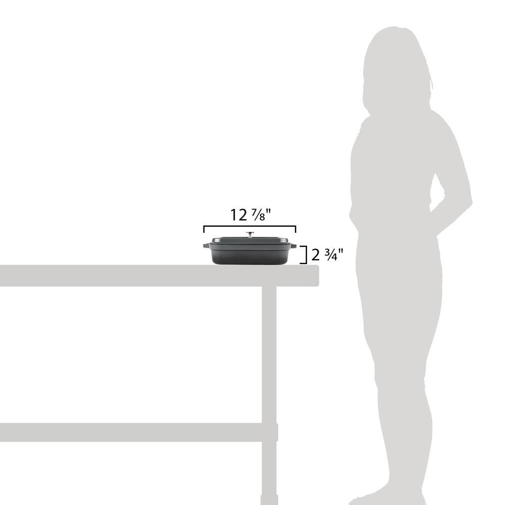 Lightweight Cast Aluminum Roaster Pan with Lid, 5 Quart, Gray T65401