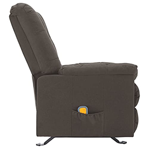Brown Fabric Reclinable Massage Wingback Chair K65351