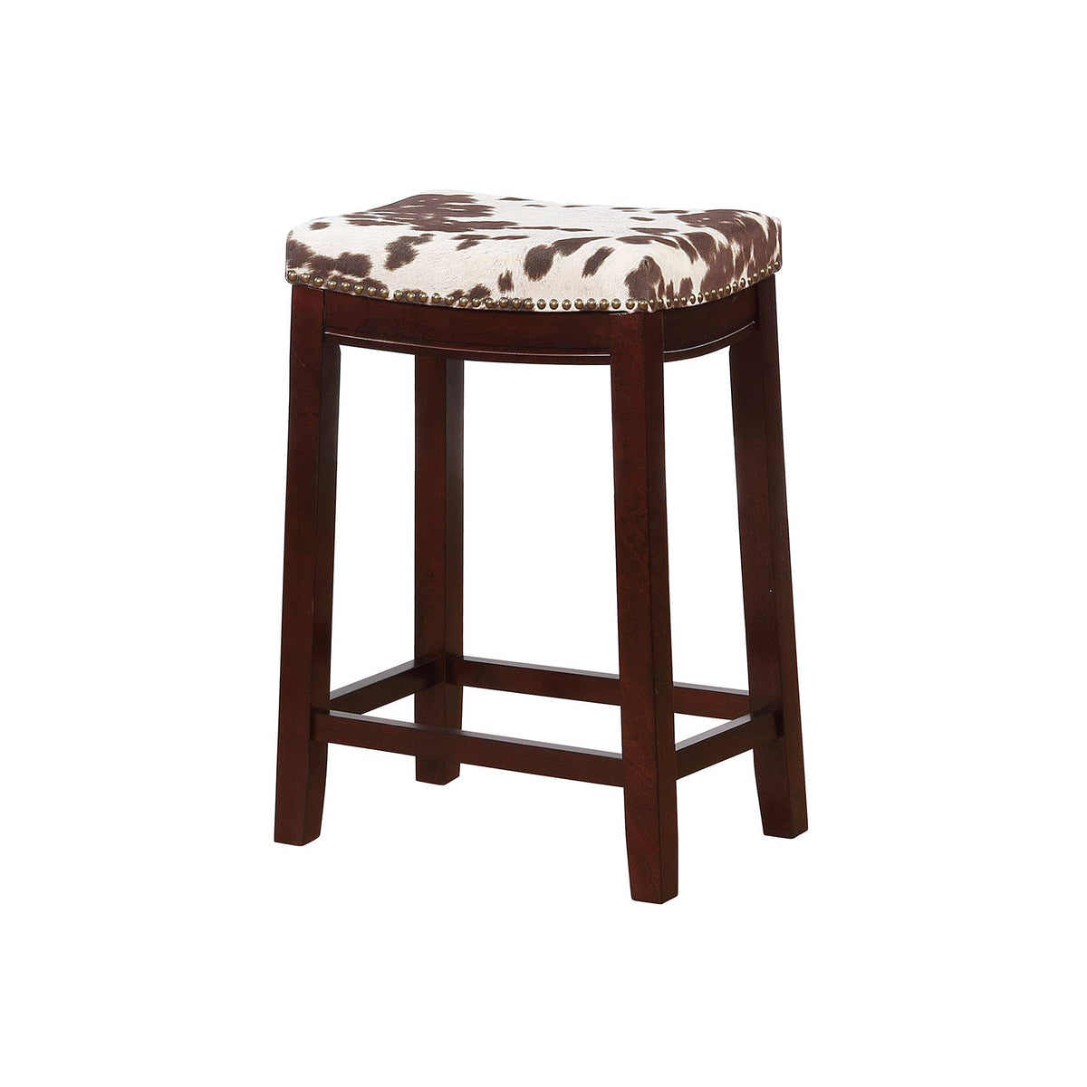 Faux Cow Print Counter Stool, Brown P56748