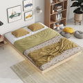 Full Size Grey Pinewood Floating Platform Bed with LED Lights X3267