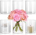 Glass Cylinder Vase Set of 6 Clear Glass Flower Vases Bulk L3877