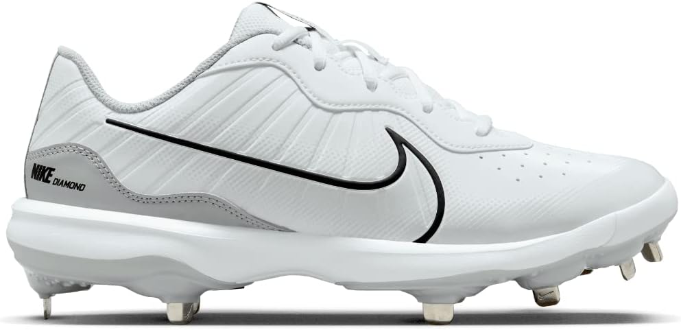 White Gray Size 8 Medium Baseball Cleats N26224