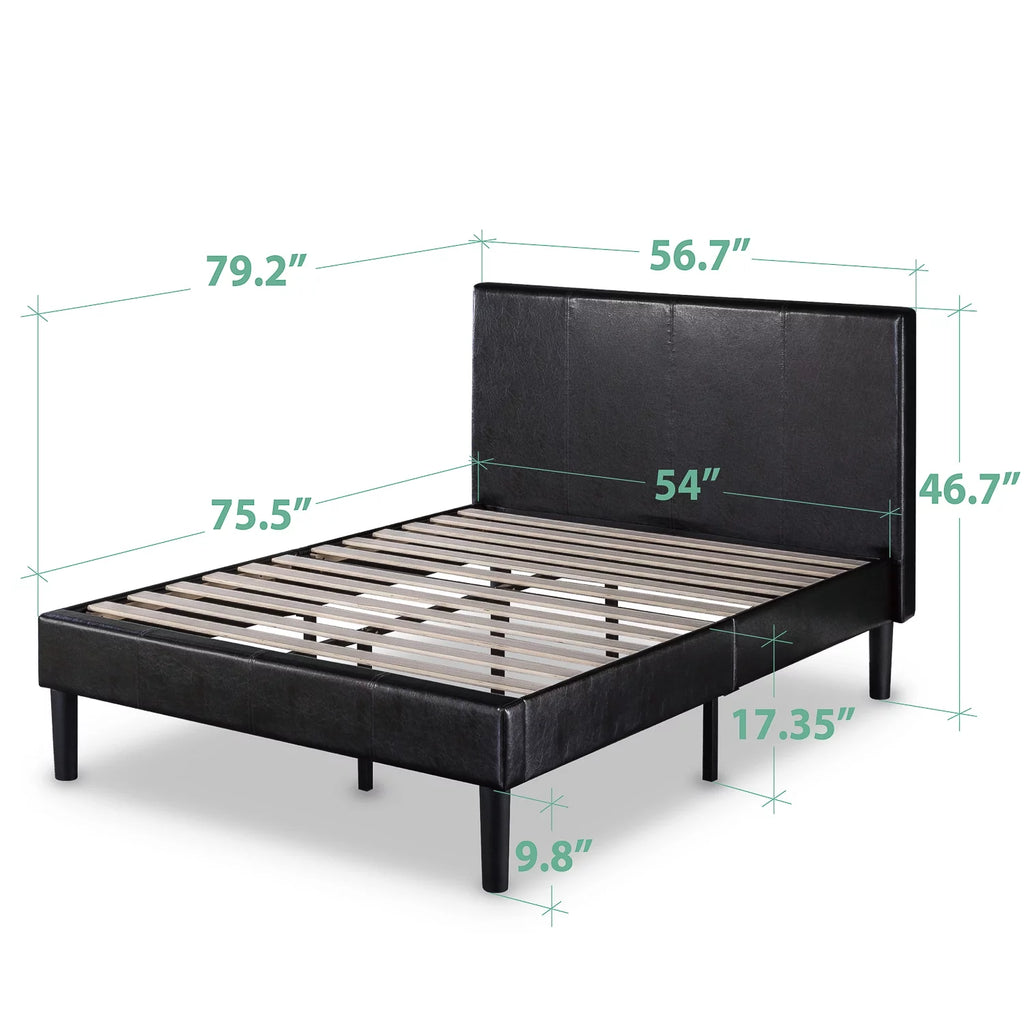 47 Faux Leather Platform Bed Frame J44290