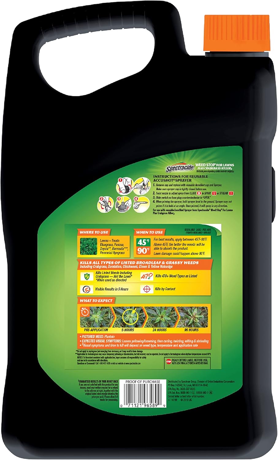 1.33 Gallon Weed Stop Plus Crabgrass Killer AccuShot Refill W223181