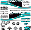 Teal Pack of 2 Outboard Engine Sticker Decal Graphics Kit I4528