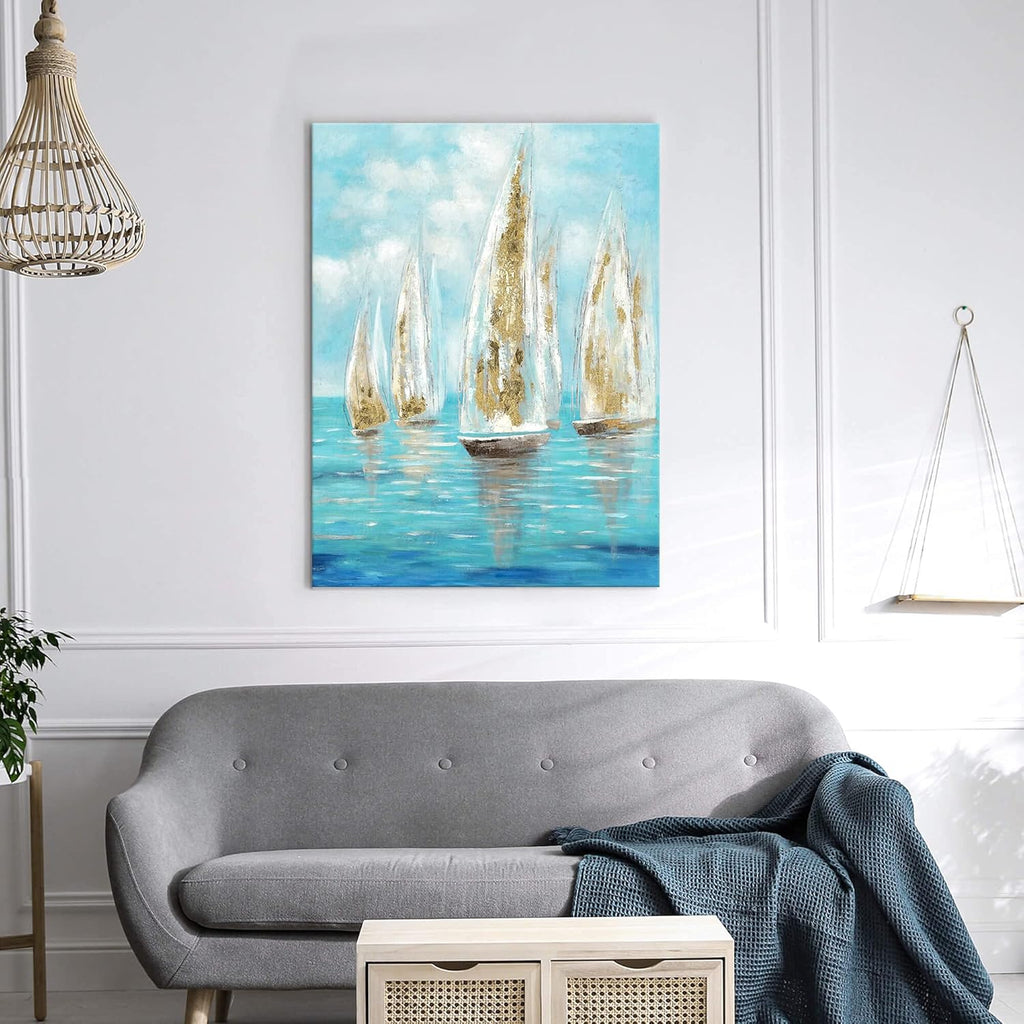 36 x 24 Hand-Painted Textured Canvas Wall Art Z3111