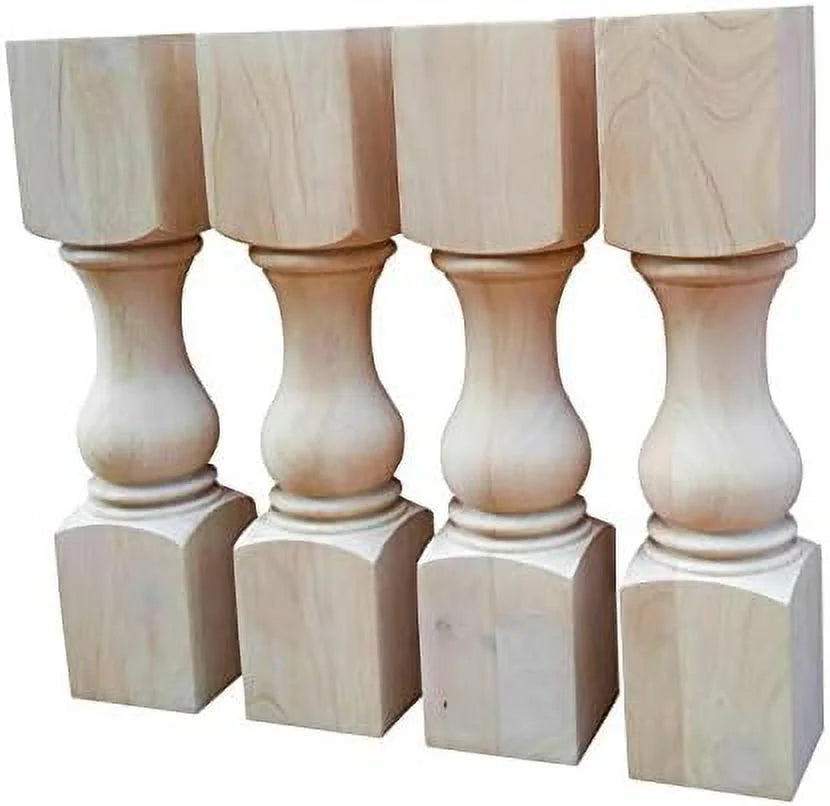Set of 4 Unfinished Wood Bench Legs A424