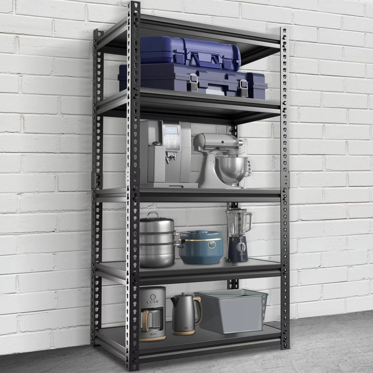 Heavy Duty 5-Tier Metal Garage Storage Shelving Rack, 35.8" W x 16.2" D x 72" H V71584
