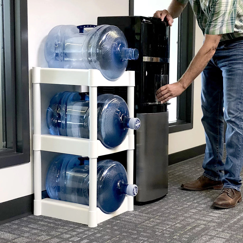 3-Tier White Plastic Storage System with Floor Protector P2988