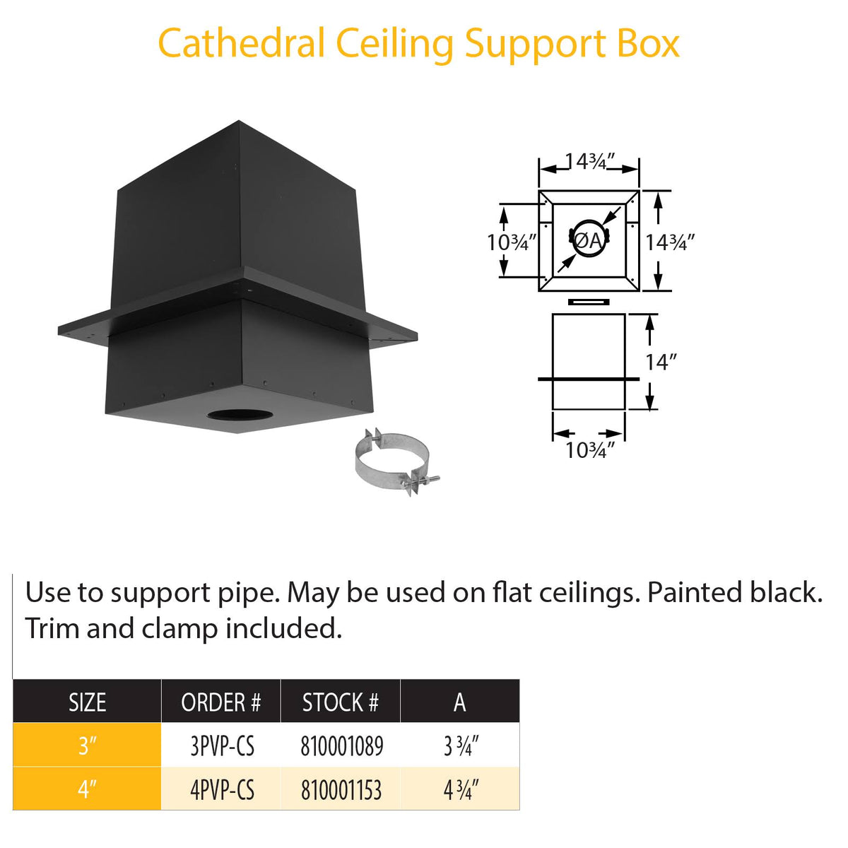 Cathedral Ceiling Support Box O1358