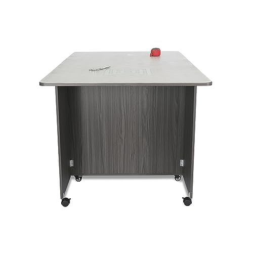 Ash White Cutting Table with Storage Q675