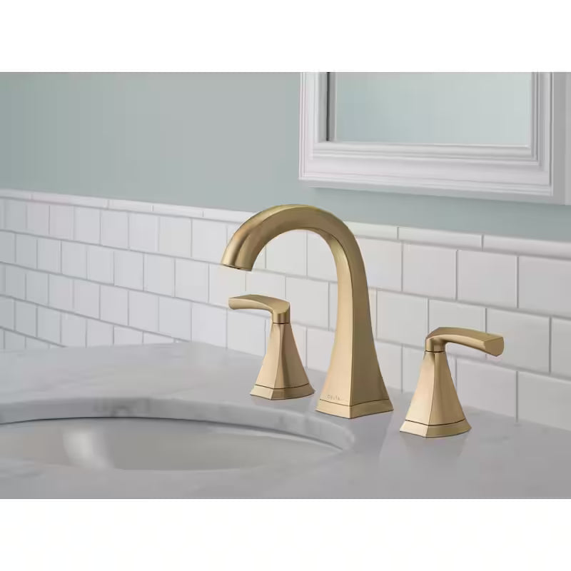 8 in. Widespread Double Handle Bathroom Faucet in Champagne Bronze T905595