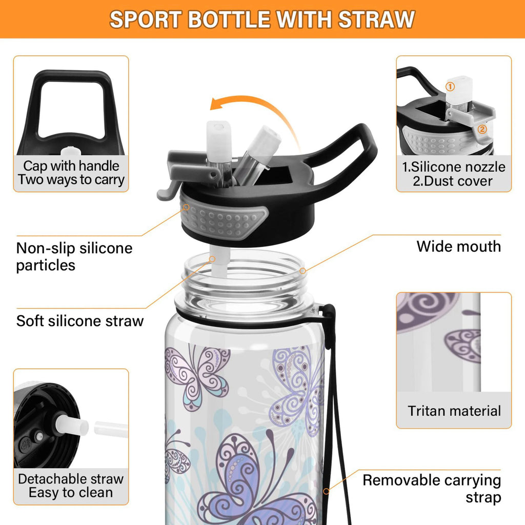32oz Leakproof Tritan Sports Water Bottle with Straw Y62157