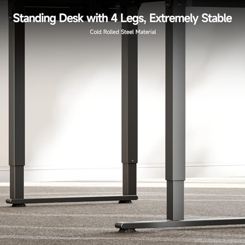 Electric Stand Up Desk Adjustable Height 71x43 Inches L Shaped A6183