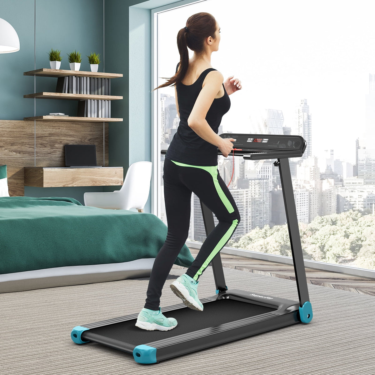 Electric Treadmill Compact Walking Running Machine I51479