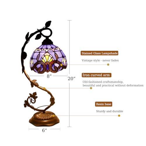 8 Inch Stained Glass Table Lamp V9735
