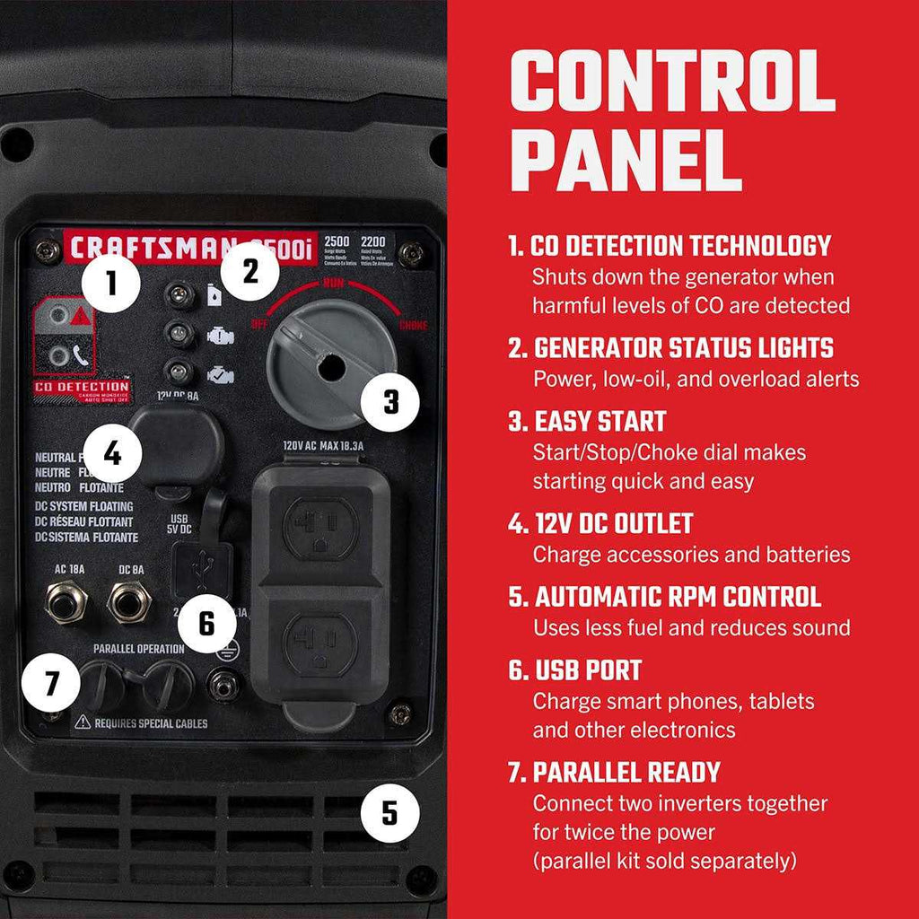 2500-Watt Gasoline Portable Inverter Generator H845850