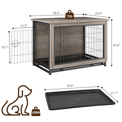 Grey Wooden Dog Kennel Table U52957