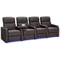 Bonded Leather Power Recline Home Theater Seating Row of 3 Black L939433