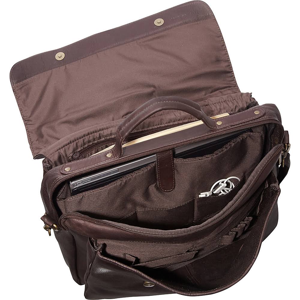 Leather Flap Over Computer Brief C757320