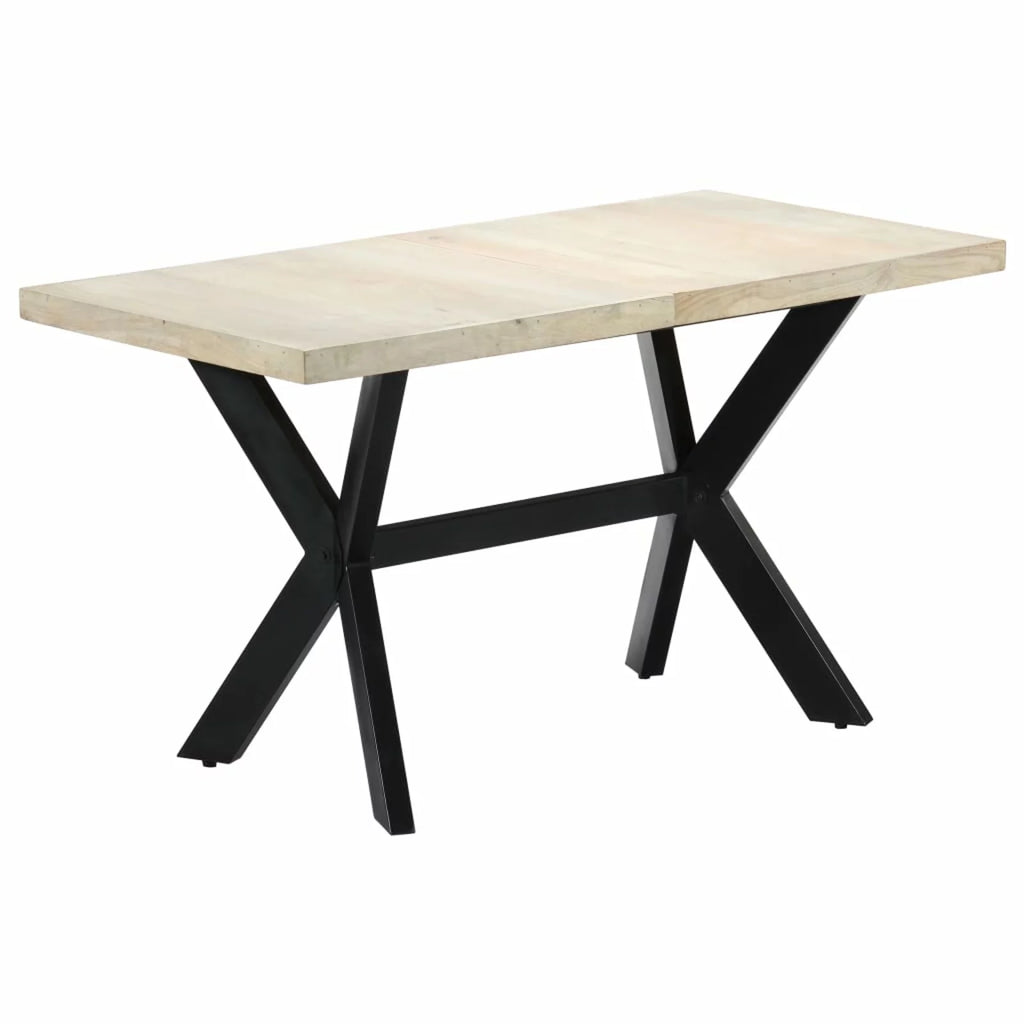 Modern Dining Table Mango Wood Tabletop Steel Frame 55.1 Inches Z73039