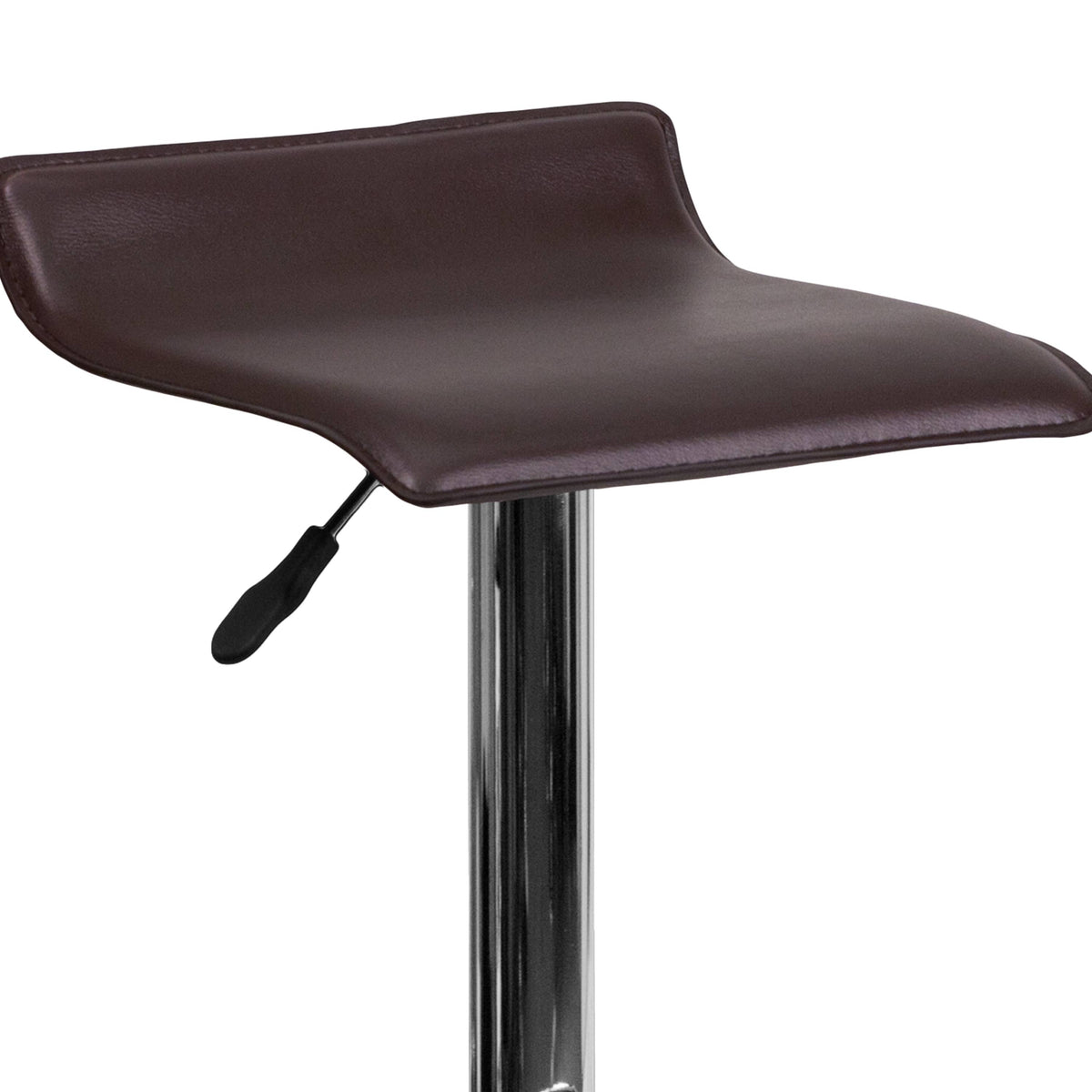 Black Vinyl Adjustable Height Barstool with Chrome Base D32740