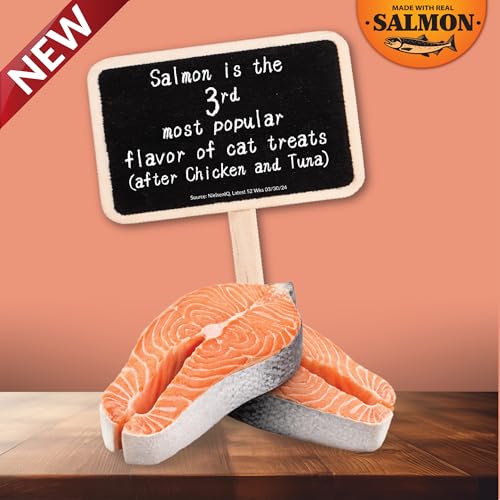 Salmon Creamy Cat Treats with Green Tea Extract & Taurine, 0.5 oz, 60 Tubes H8933