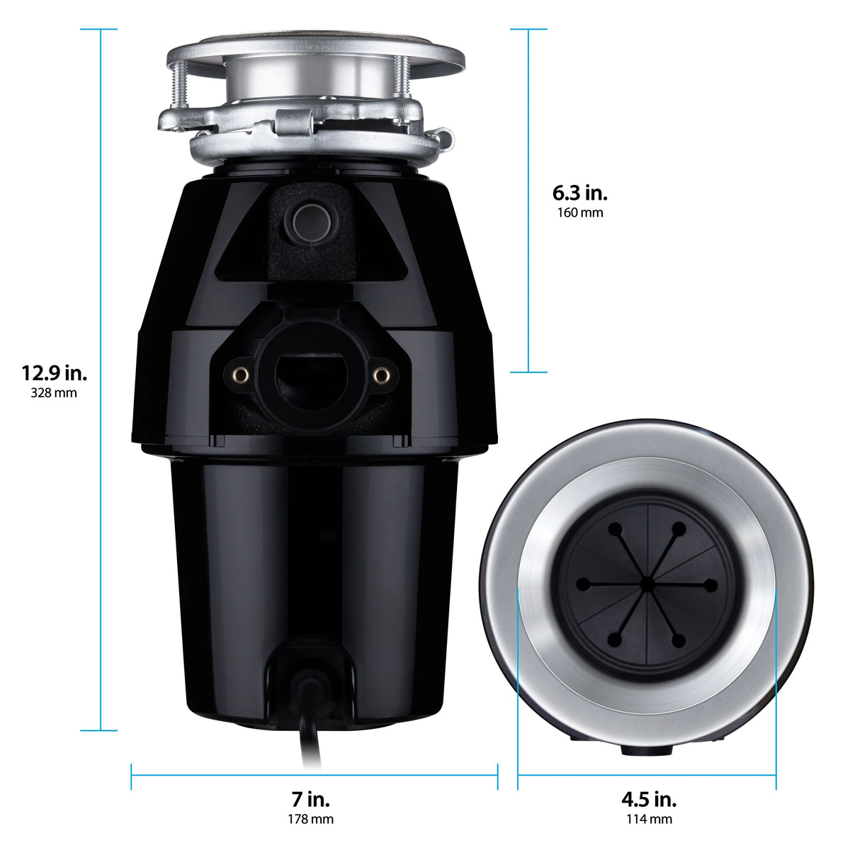 1/2 HP Garbage Disposal with Attached Power Cord C924481