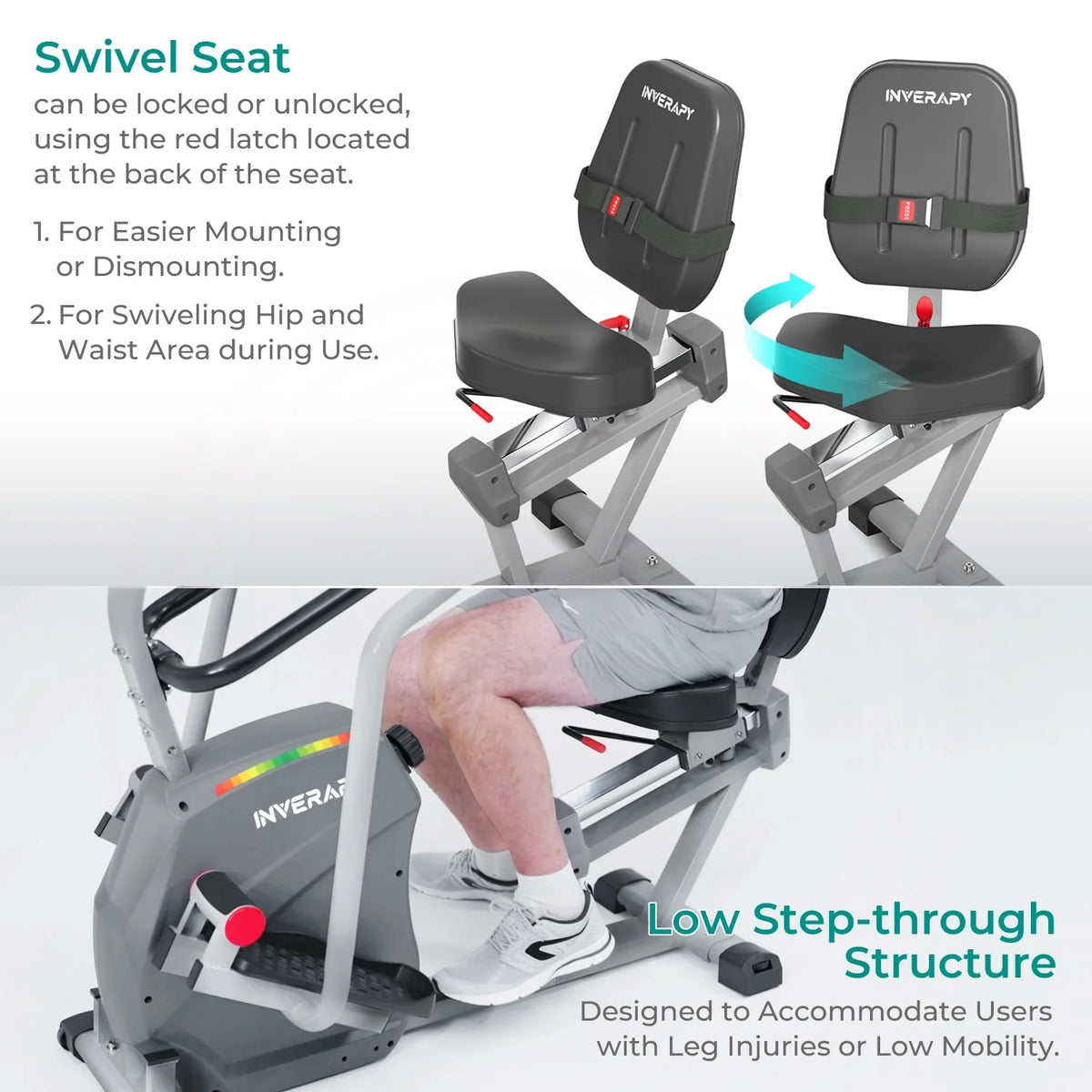Recumbent Cross Trainer with Swivel Seat & Leg Harness D1244