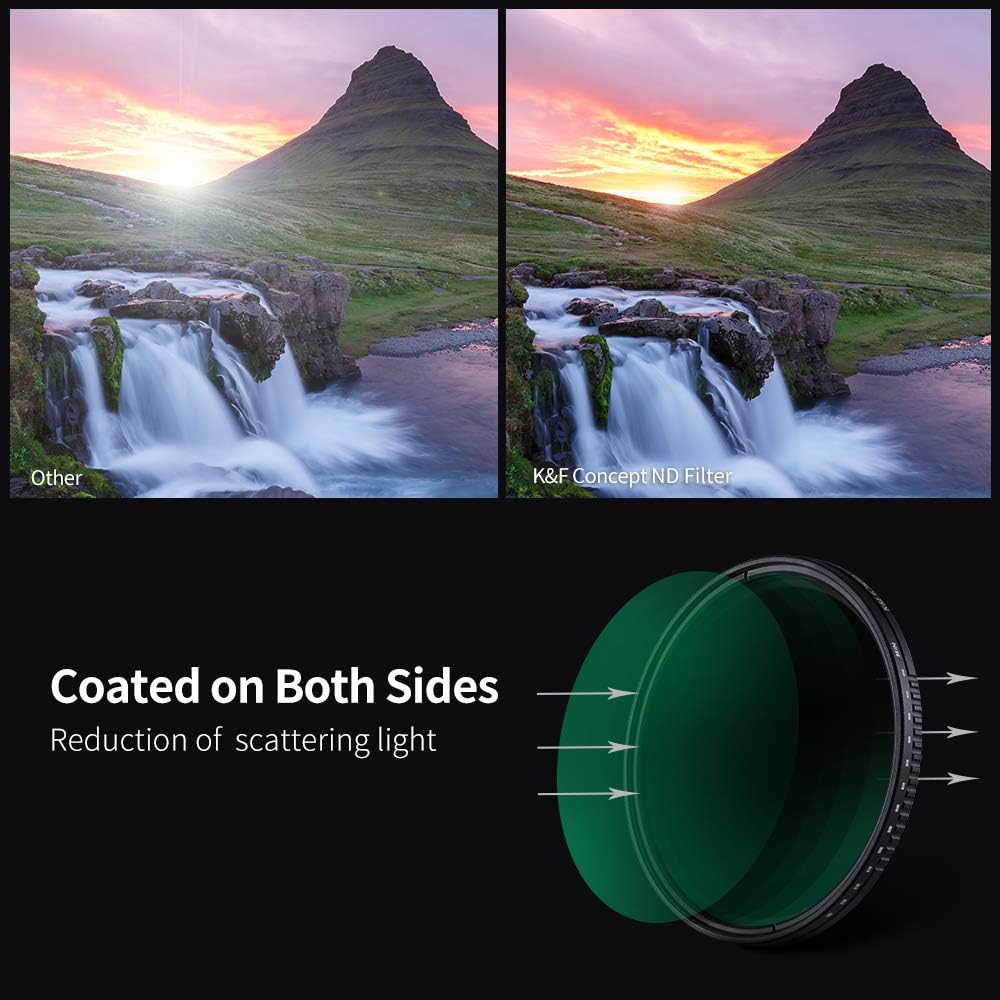 67mm Variable Neutral Density Filter ND8-ND2000 Adjustable ND Filter Pack of 2 S11103