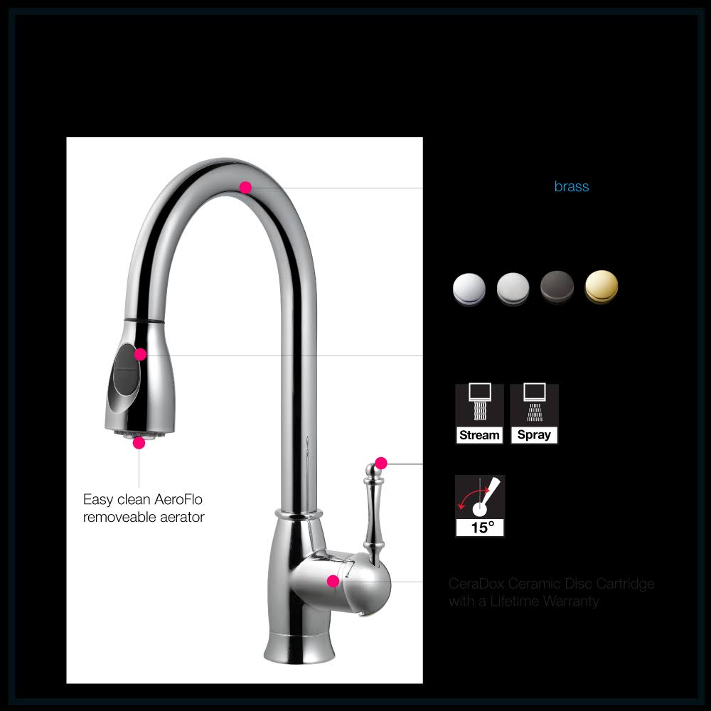 Polished Chrome Pull Down Kitchen Faucet I5772