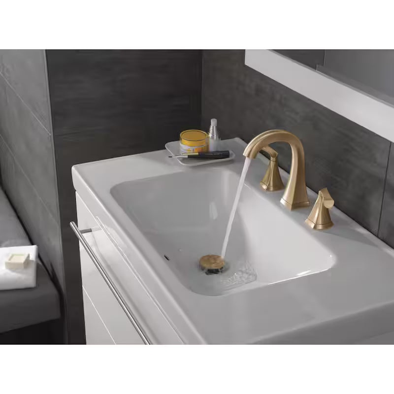 8 in. Widespread Double Handle Bathroom Faucet in Champagne Bronze T905595