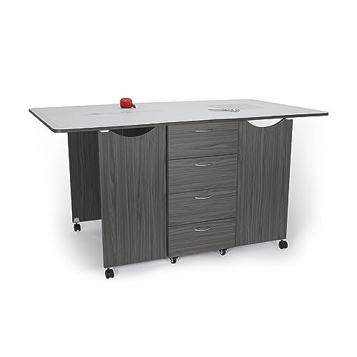 Ash White Cutting Table with Storage Q675