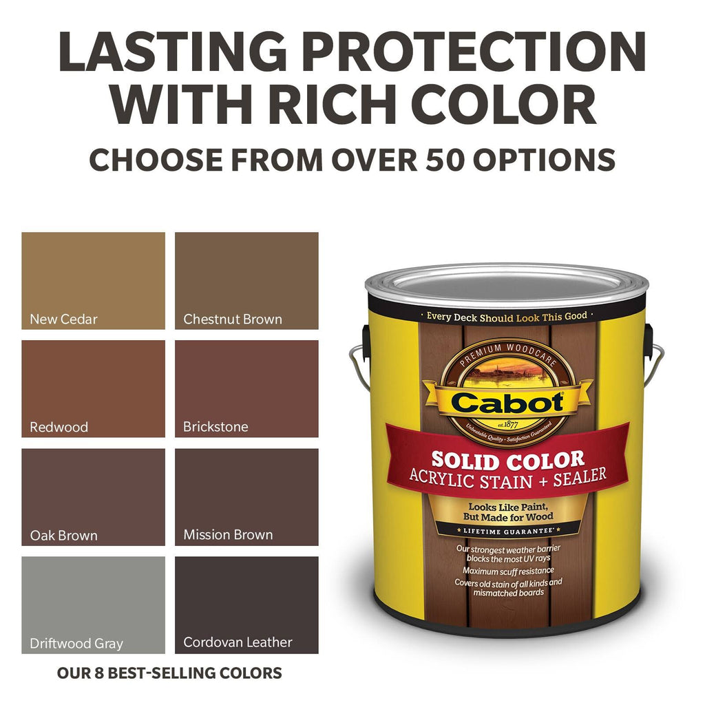 Pre-Tinted Solid Exterior Wood Stain and Sealer (1-Gallon) G8704