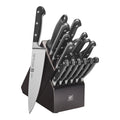 16 Pc Knife Set with Black Rubberwood Block Y765527