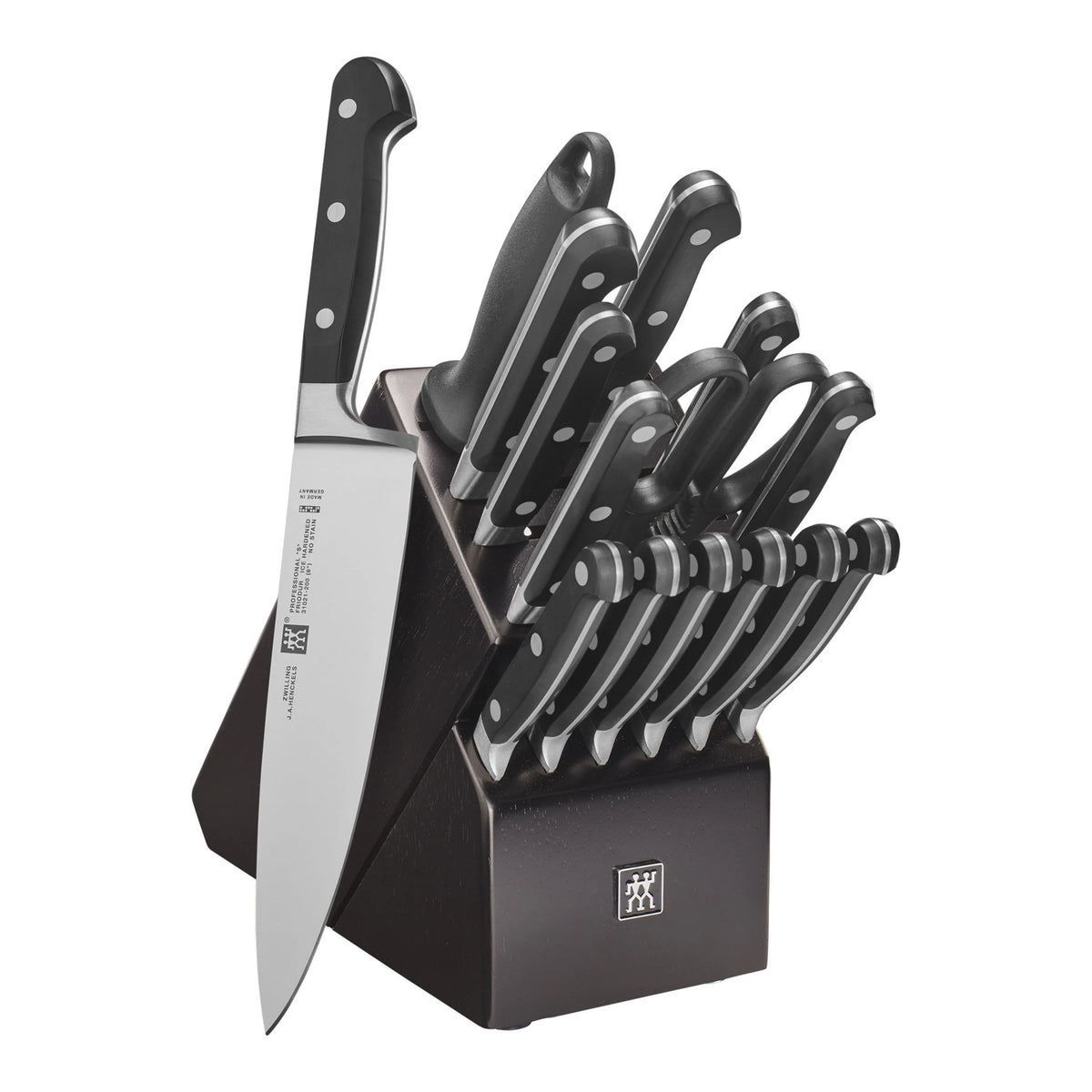 16 Pc Knife Set with Black Rubberwood Block Y765527