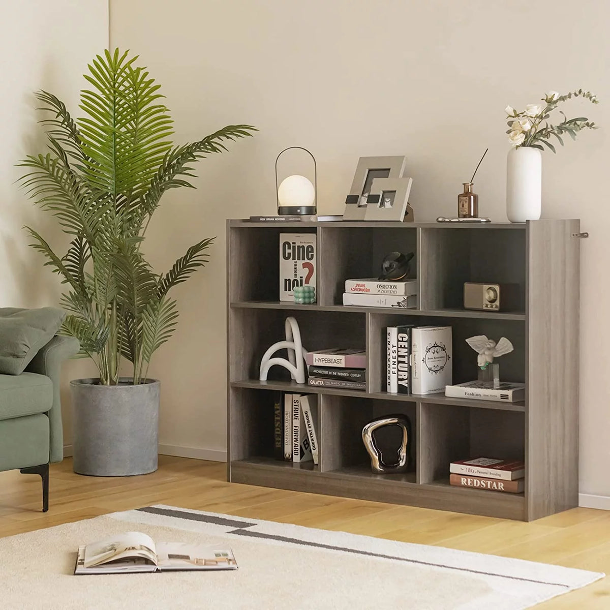 3 Tier 8 Cube Wood Storage Bookcase I85636