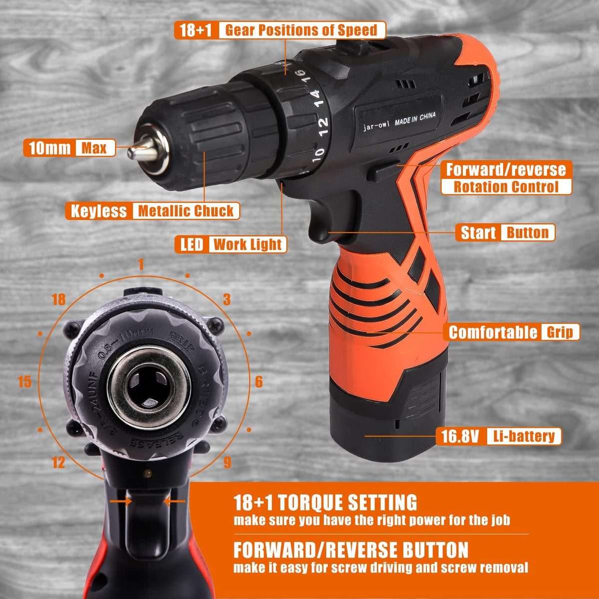 60pcs Cordless Drill Tool Set with Toolbox P36466