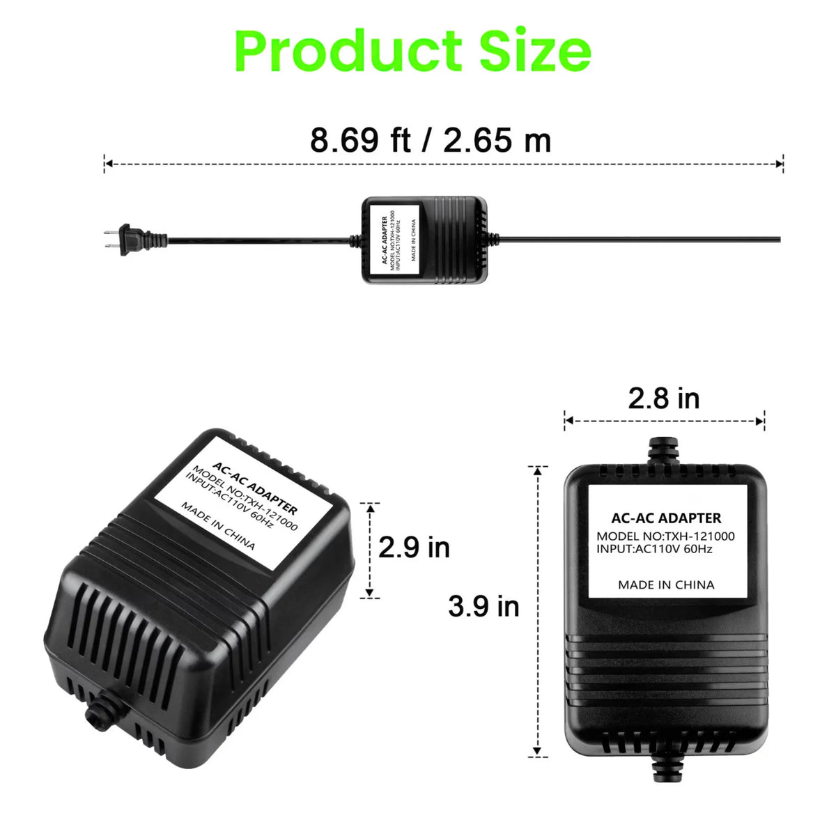 9V 2A AC-AC Adapter Charger Y80922