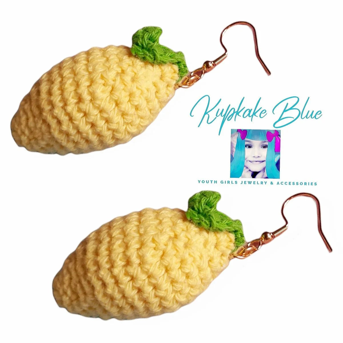Blue Crocheted Lemon Drops Earrings T886