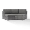 Gray Wicker Curved Patio Sectional Sofa R51802